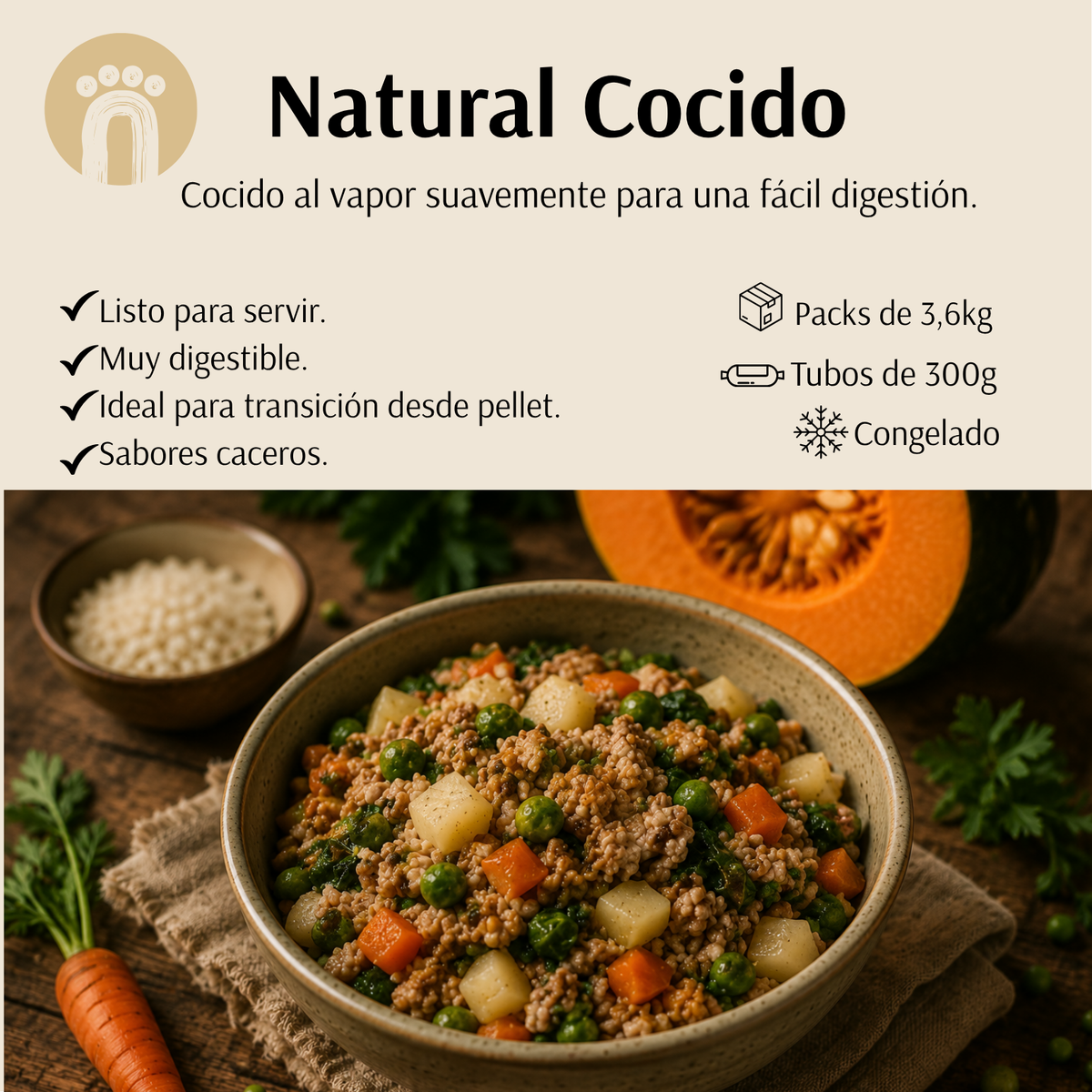 Receta balanceadas cocidas al vapor