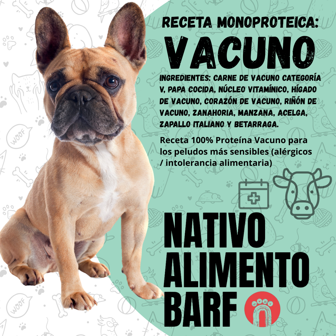 PACK 5Kg MONOPROTEICA VACUNO 500g  (PERROS ALERGICOS)