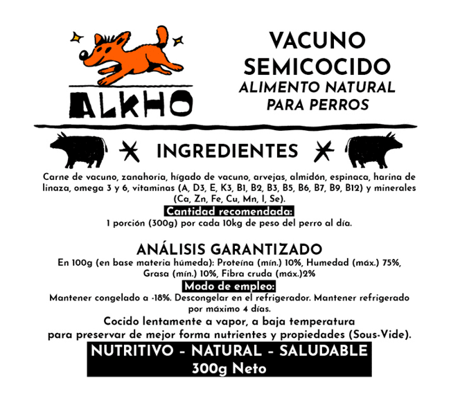 PACK 3,6kg  RECETA COCIDA MIX PERROS ALKHO